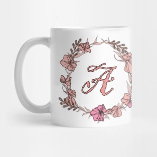 Letter A Rose Pink Initial Monogram - Letter a Mug